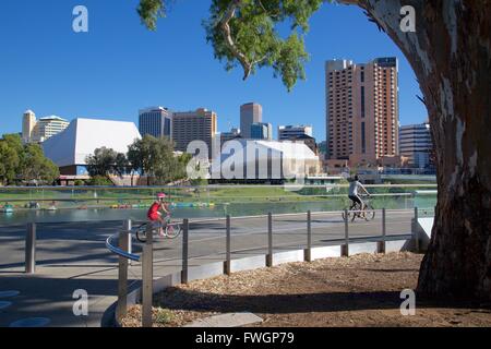 Vue de la ville de Adelaide Oval, Adélaïde, Australie du Sud, Océanie Banque D'Images