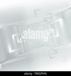 Résumé Contexte L'intérieur du corridor vide avec soft corner des voyants, digital 3d illustration Banque D'Images