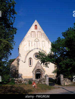 L'île de Saaremaa, église dans Valjala, Estonie, Europe Banque D'Images