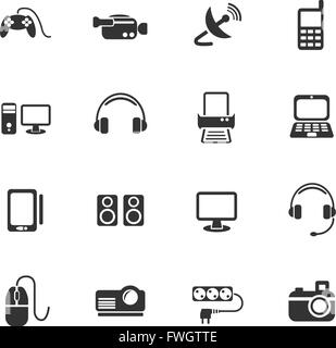 Icônes Web des périphériques pour la conception d'interface utilisateur Illustration de Vecteur