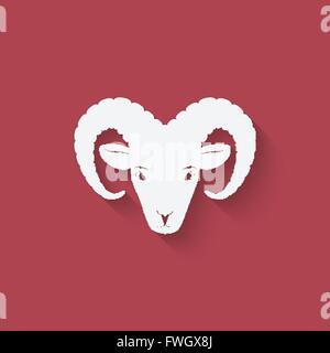 Symbole de la tête de mouton - vector illustration EPS 10. Illustration de Vecteur