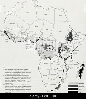 L'Atlas de conservation des forêts tropicales - Afrique (1992) Banque D'Images