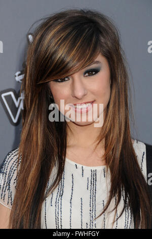 Universal City, CA, USA. Apr 15, 2014. 10 juin 2016 - Orlando, Floride - Christina Grimmie, sensation de YouTube et de la saison 6 ''La voix'' candidat à la troisième place a été tué après une performance à Orland. Les autorités de la Floride a déclaré samedi l'homme qui a tué la chanteuse Christina Grimmie est rendu à tous les spectacles spécifiquement à l'attaquer et ensuite l'arme sur lui-même. Le chef de la Police d'Orlando John Mina a dit lors d'une conférence de presse que le suspect, identifié comme 27 ans Kevin Loibl de Saint Petersburg, en Floride, n'apparaît pas de savoir le chanteur personnellement. Grimmie Banque D'Images