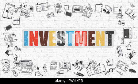 L'investissement en Multicolor. Doodle Design. Banque D'Images