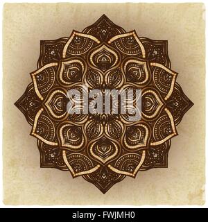 Ronde marron floral ornament - vector illustration EPS 10. Illustration de Vecteur