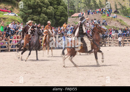 Banos, Equateur - 30 novembre 2014 : Groupe des États d'Amérique latine Les Cowboys à cheval, de l'Amérique du Sud en Banos sur Novembre 30, 2014 Banque D'Images