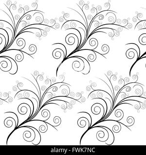 Simple motif floral vectoriel continu en noir et blanc Illustration de Vecteur