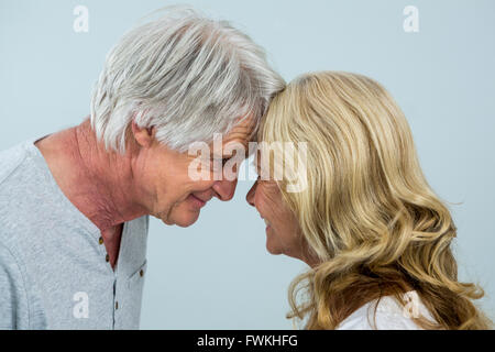 Close-up of romantic senior couple at home Banque D'Images