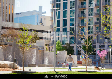 Romare Bearden Park, Charlotte, North Carolina, USA. Banque D'Images