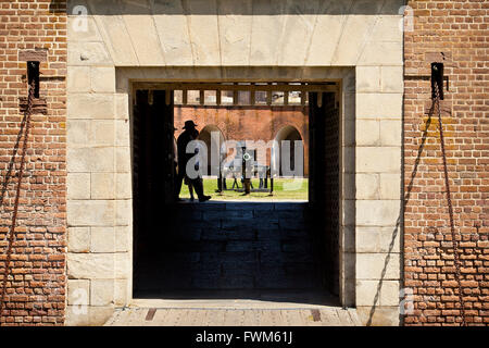 L'entrée à Fort Pulaski National Monument sur entre Cockspur Island et Savannah Tybee Island, Georgia. Banque D'Images