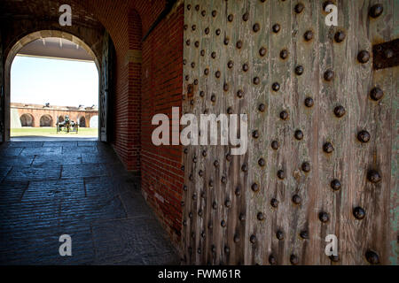 L'entrée à Fort Pulaski National Monument sur entre Cockspur Island et Savannah Tybee Island, Georgia. Banque D'Images