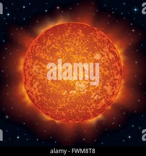 Soleil dans l’espace Illustration de Vecteur