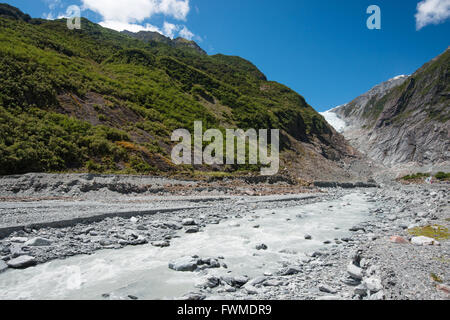 Trek au Glacier Franz Josef en Westland National Park, New Zealand Banque D'Images