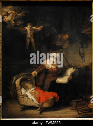 Rembrandt Harmenszoon van Rijn (1606-1669). Peintre hollandais. Sainte Famille, 1645. Huile sur toile. Le Musée de l'Ermitage. Saint Petersburg. La Russie. Banque D'Images