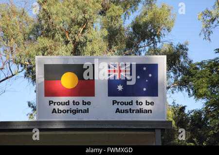 Drapeaux à Alice Springs dans le territoire du nord de l'Australie Banque D'Images