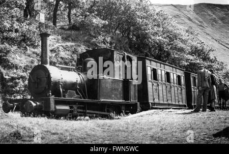 Une scène sur la 2'3 Tallylyn jauge chemin de fer qui a été l'une des dernières lignes à voie étroite de rester active en Grande-Bretagne. Banque D'Images