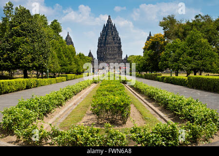 Candi Prambanan temple hindou, composé dans le centre de Java, Indonésie Banque D'Images