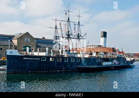 L'ancien château ferry Humber Wingfield est maintenant une attraction touristique et un café à Hartlepool, où elle a été construite en 1934 Banque D'Images