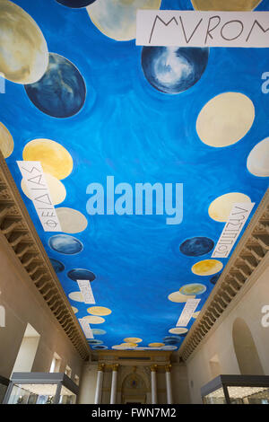 Musée du Louvre intérieur avec plafond peint par Cy Twombly Banque D'Images