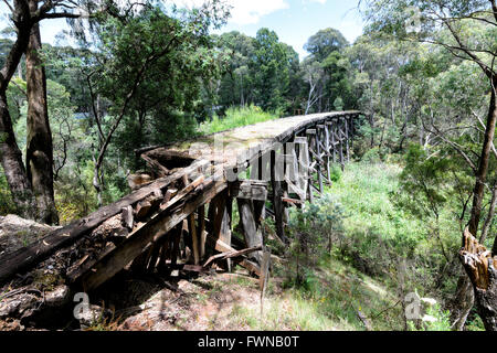 Boggy Creek Trestle Bridge, Koetong, Tallangatta, Victoria, Australie Banque D'Images