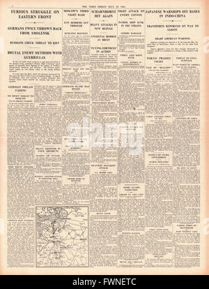 1941 page 4 la fois furieux combats sur front de l'Est, Luftwaffe raid contre Moscou et navires de guerre japonais au large des côtes de l'Indochine Banque D'Images