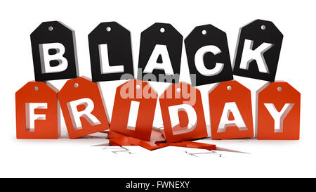 De rendre le Black Friday crushing ground, isolated on white Banque D'Images