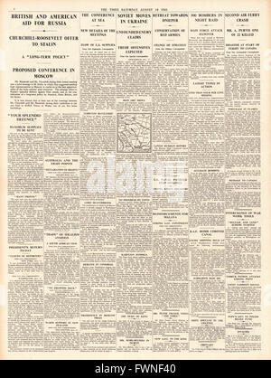 1941 page 4 la fois Churchill et Roosevelt d'accord Charte de l'Atlantique Banque D'Images