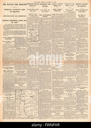 1941 page 4 la fois Bataille pour Moscou, l'aide britannique pour la Russie et les raids de la RAF sur France Banque D'Images