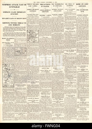 1941 page 4 la fois Bataille pour Moscou et Leningrad, et des raids de bombardement de la RAF sur Hambourg Banque D'Images