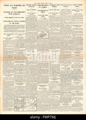 1941 page 4 la fois Roosevelt met en garde contre la France de Vichy Banque D'Images