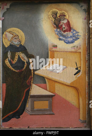 Sano di Pietro (1406-1481). Peintre italien. Vie de saint Jérôme, 1444. Aparition de Saint Jérôme à Sulpicius Severus. Banque D'Images