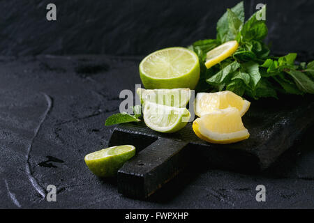 La chaux et les citrons à la menthe Banque D'Images