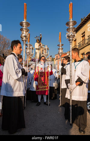 Procession de Pâques - Semana Santa, Grenade, Andalousie, Espagne Banque D'Images