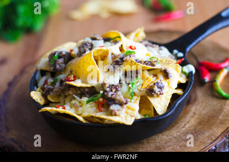 Nachos avec haggis Banque D'Images
