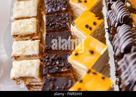 Différents types de gâteaux au chocolat et à la vanille Banque D'Images