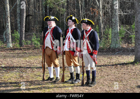 Une reconstitution de la bataille de Cowpens pendant la guerre révolutionnaire américaine. Banque D'Images