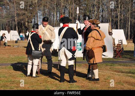 Une reconstitution de la bataille de Cowpens pendant la guerre révolutionnaire américaine. Banque D'Images