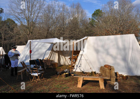 Une reconstitution de la bataille de Cowpens pendant la guerre révolutionnaire américaine. Banque D'Images