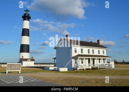 C'est le Bodie Island Lighthouse situé à Nags Head, Caroline du Nord. Banque D'Images