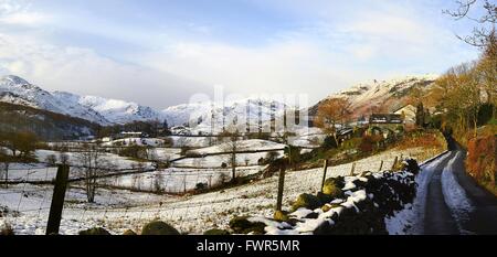 Au cours de l'hiver dans les montagnes de Coniston Banque D'Images