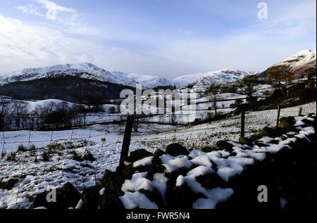 Au cours de l'hiver dans les montagnes de Coniston Banque D'Images