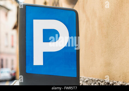 Parking sign bleu Banque D'Images