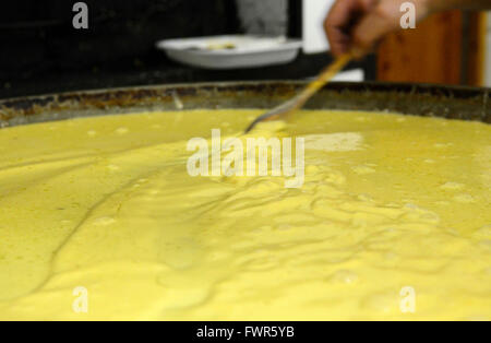 Antica Sciamadda, restaurant typique, Farinata préparation, Gênes, Italie, Europe, Ligury Banque D'Images