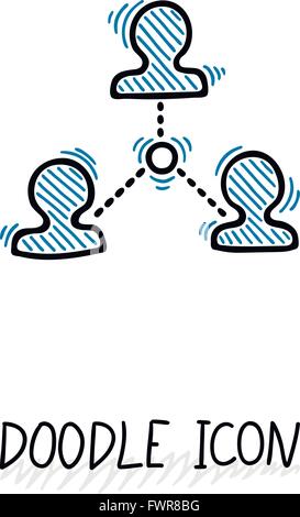 L'icône de connexion de Doodle. Vector communication concept. Social. Illustration de Vecteur