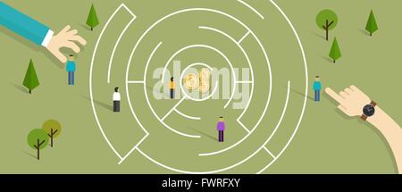 Entreprise défi Labyrinthe Labyrinthe Illustration de Vecteur