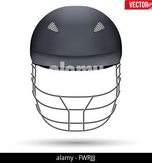Vue avant du casque de Cricket noir Illustration de Vecteur