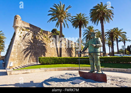 Statue de Dom Carlos I, Roi du Portugal, la ville de Cascais, Portugal Banque D'Images