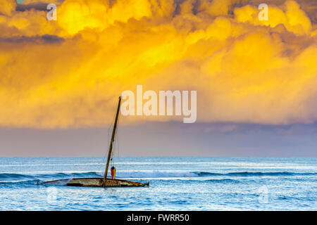 Lahaina Maui Hawaii voilier naufragé Banque D'Images