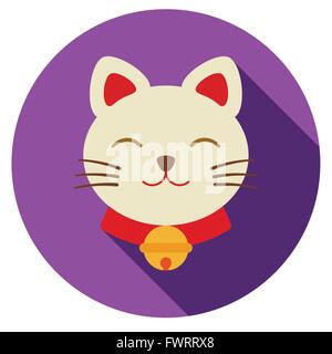 L'icône de chat chanceux télévision Illustration de Vecteur