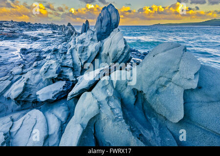 Les dents de dragons rock caractéristique, Maui Banque D'Images